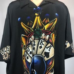 Poker Shirt Mens XXL Las Vegas Cards Size 2XL Dice